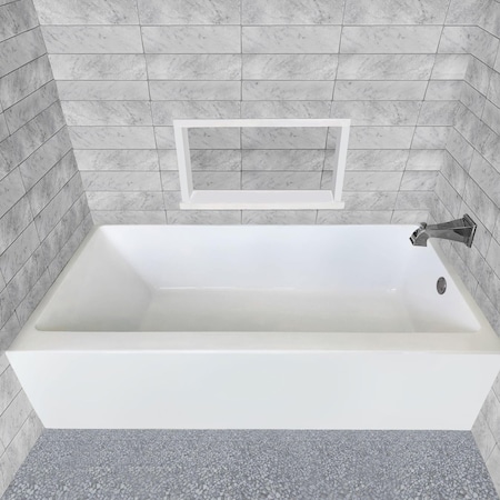 Whitehaus Collection ALCOVE SOAKING BATHTUB WITH DRAIN HOLE OPTIONS WHAB6030-R-WH