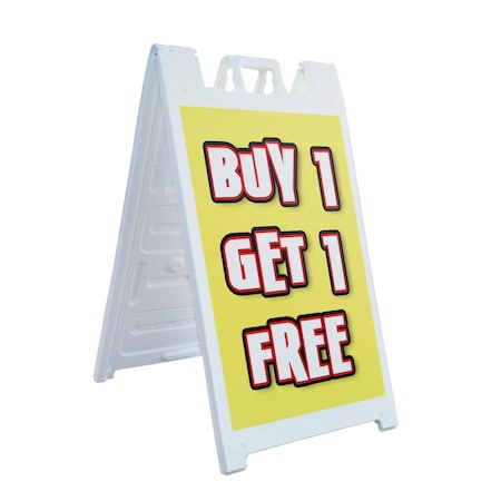 Signmission Buy Get Free, A-Frame & 2 Decals Installed, Heavy-Duty Plastic Frame SBHD-D-2436-Buy 1 Get 1 Free