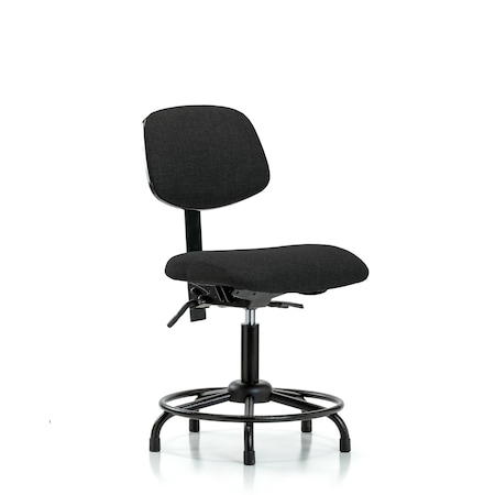 Blue Ridge Ergonomics Desk Chair Desk Chair, Fabric, RT Glides, Blk, No Arms, 19" to 24" Height, Fabric, Black BR-FDHCH-RT-T0-A0-RG-F42