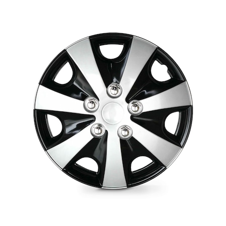 Altertrim 15 in Univ Hubcaps, Snap-On, (Slvr & Blk Lacq), 4PK CHB-5051-DP-15