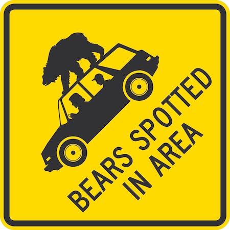 Lyle Bears Spotted in Area with grahic, 24x24, Diamond Grade, Yellow G-12242-DG_24x24