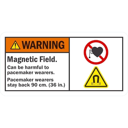 Lyle Warning Magnectic Field Can Be Harmful For, 10x5, Non-Reflective, White G-1511-PL_10x5