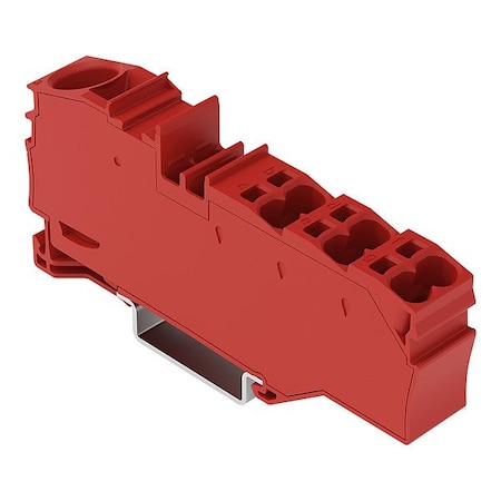 Wago Terminal Block, 3.43" L, 1.71" W, 800V, Red 2016-8033