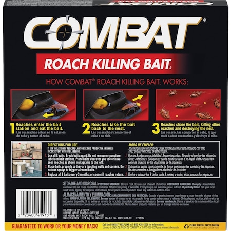 Combat Source Kill Max 0.49 Oz. Solid Large Roach Bait Station, 8PK DIA 41913CT