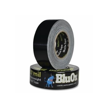 Bron Tapes BlueOx Heavyweight Duct Tape, 48 mm W x 27 m L, 17 mil Thick, Black 978-150348