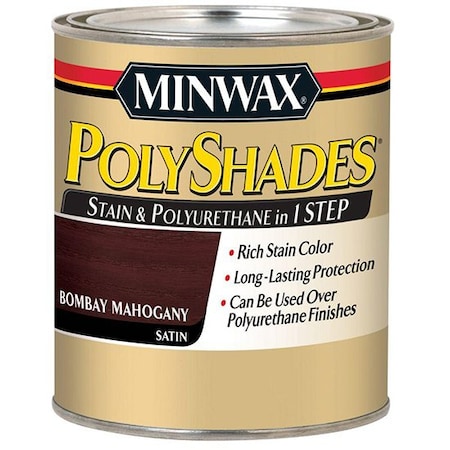 Polyshades 1/2 Pt Bombay Mahogany Wood Stain And Polyurethane, Satin 21380