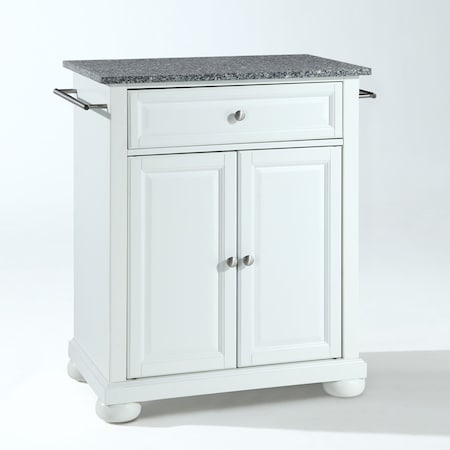 Crosley Alexandria Granite Top Portable Kitchen Island/Cart KF30023AWH