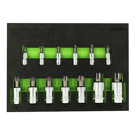 Vim Tools 13 Piece Xzn Triple Square Driver Set - S2 Steel XZNS1000A