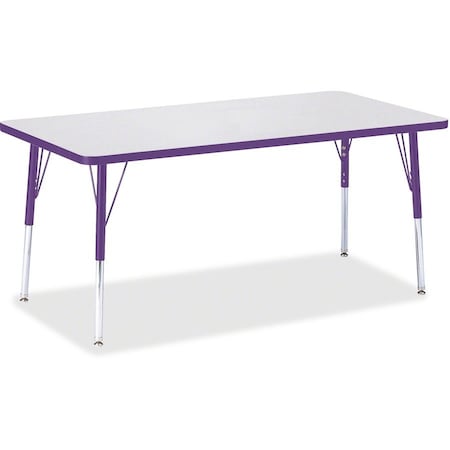 Jonti-Craft Berries Rectangle Activity Table, 30 in. x 60 in., A-height, Freckled Gray/Purple/Gray 6408JCA004