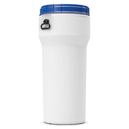 Curtec Nestable drum with lid, HDPE, 115L, white - blue, handles 7294-98-855