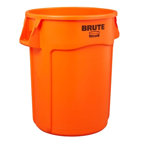 Rubbermaid Commercial BRUTE 44 gal Round Heavy Duty Plastic Can, Orange, None, Plastic 2119307