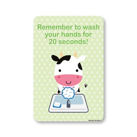 Signmission PSA Remember To Wash Your Hands For 20 Seconds 10in X 7in Peel And Stick Wall Graphic, RD-710-25344 OS-NS-RD-710-25344