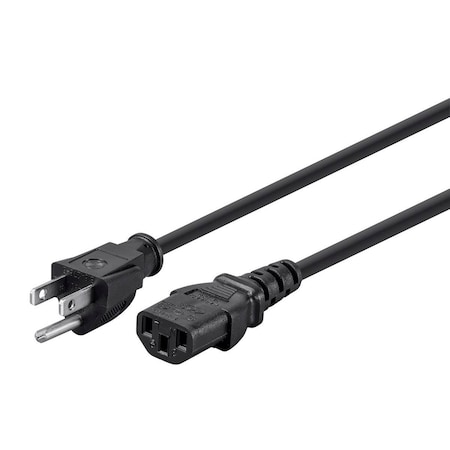 Monoprice Power Cord - NEMA 5-15P to IEC 60320 C13_ 14AWG_ 15A/1875W_ 3-Prong_ B 5289