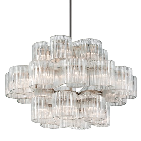 Corbett Lighting Circo 24 Light Chandelier 45.5 In. Satin Silver Leaf 240-424-WSL