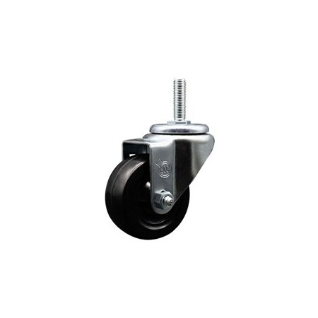 Service Caster 3 Inch Soft Rubber Wheel Swivel 58 Inch Threaded Stem Caster Service Caster SCC-TS20S314-SRS-58212