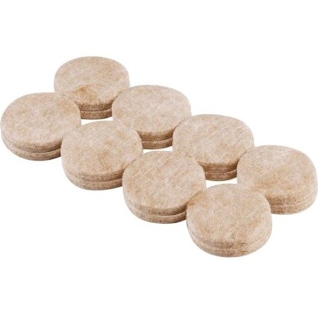 Shepherd Hardware Protective Pad, Felt Cloth, Beige, 1 in Dia, Round 9952