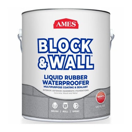 Ames Research Laboratories BWRF1 Water Base Block & Wall Liquid Rubber Coating - Gallon; White 154921