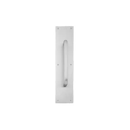 Ives Pull Plate 4in x 16in, 10in CTC, 3/4in Diameter Round Pull, 630/US32D Satin Stainless Steel 8302-0 4X16 US32D