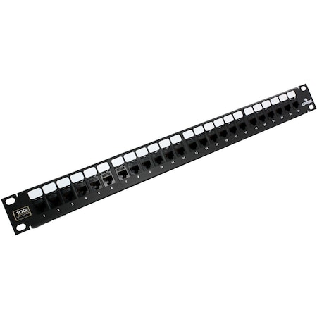 Leviton 24-Port Quickport Patch Panel, Kitted W/Extreme Cat6A Jacks 6910G-U24