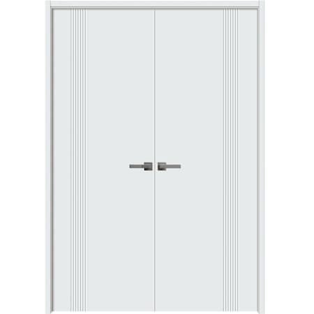 Sartodoors Interior Solid French Double Doors 48 x 80 inches, BASIC 0111 Arctic White, Wood Interior Solid Pa BASIC0111DD-MAW-48