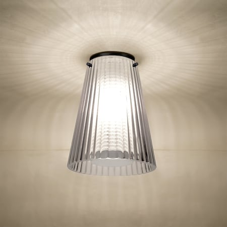 Besa Lighting Dion Ceiling, Clear Shade, Black Finish, 1x9W LED DIONCLC-LED-BK
