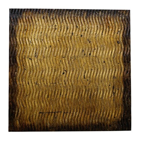 Homeroots 24" X 24" X 1" Raw Wood Look Gold Finish Square Wall Art Medium 274795