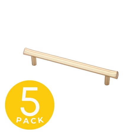 Sapphire Eclipse Series 5 in. 128 mm Center-to-Center Modern Gold Cabinet Hardware Handle/Pull, 5PK SP-2214-128-BRA-5