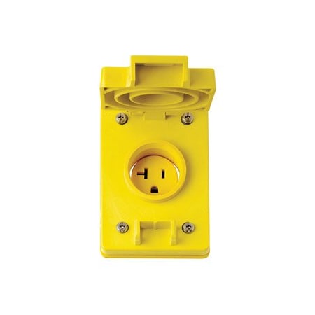 Leviton Industrial Grade Flanged Outlet, Wetguard, 20 Amp, 125 Volt 60W33