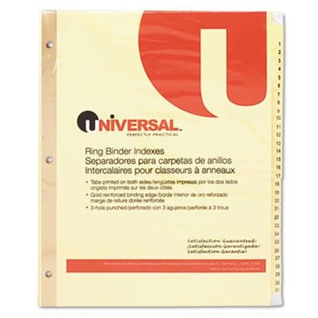 Universal One Preprinted Plastic Coated Tab Dividers with Black Printing 20813