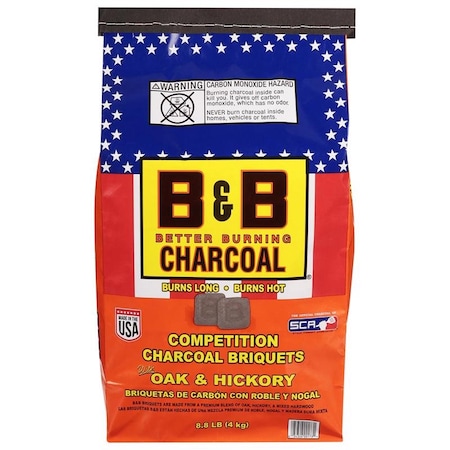 B&B Charcoal All Natural Hickory and Oak Charcoal Briquettes 8.8 lb B00073D-91