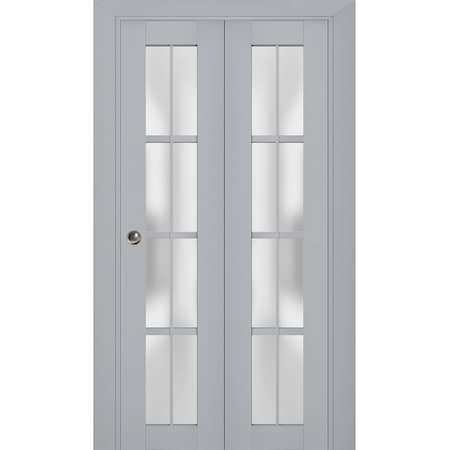 Sartodoors Sliding Closet Bi-fold Doors Grey Solid Core Modern Interior VEREGIO7412BF-GRE-84 x 84 (2* 42x84)