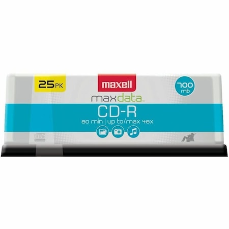 Maxell CD-R700 CD Recordable Media - CD-R - 48x - 700 MB - 25 Pack - Light Green 648445