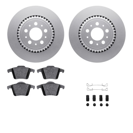 Dynamic Friction Co DFC GEOSPEC Coated Rotors with 5000 Brake Pads - Ceramic and Hardware 4512-27094