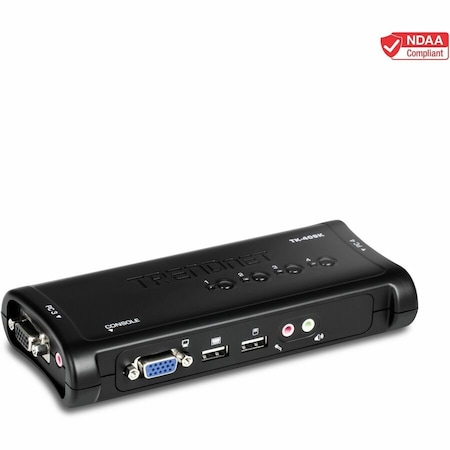 Trendnet 4-PORT USB KVM SWITCH KIT W/AUDIO (INCLUDE 4 X KVM CABLES) TK-409K