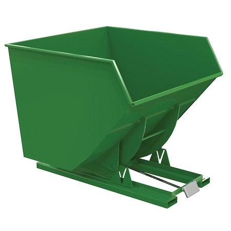 Vestil Steel Heavy Duty Self Dumping Hopper 4 Cubic Yard 6000 Lb. Capacity Green D-400-HD-GRN-T