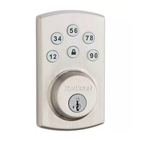 Kwikset Powerbolt2 Satin Nickel Single Cylinder Electronic Deadbolt Featuring SmartKey Security 907 15 RCAL RCS CP PWRBOLT 2