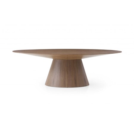 Homeroots 95" Brown Oval Solid Wood Pedestal Base Dining Table 370713