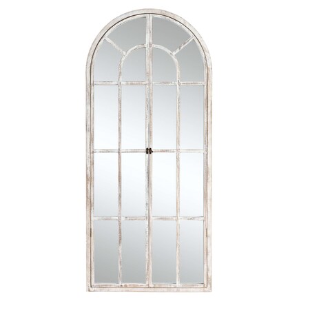 Homeroots 71" White Arch Wood Framed Standing Mirror 565139