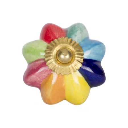 Homeroots Set of Eight Blue And Green Ceramic And Metal Drawer Pull Knobs, 8PK 544426