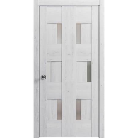 Vdomdoors Sliding Closet Bi-fold Doors White Solid Core Modern Interior SETE6933BF-NOR-64 x 96 (2* 32x96)