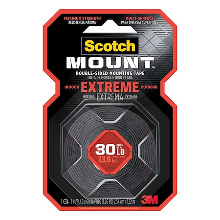 3M 1" x 60" 3M 414H Black Scotch-Mount Extreme Mounting Tape 314H-MED