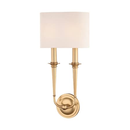 Hudson Valley Lighting Lourdes 2 Light Wall Sconce 9.5 In. Aged Brass 1232-AGB