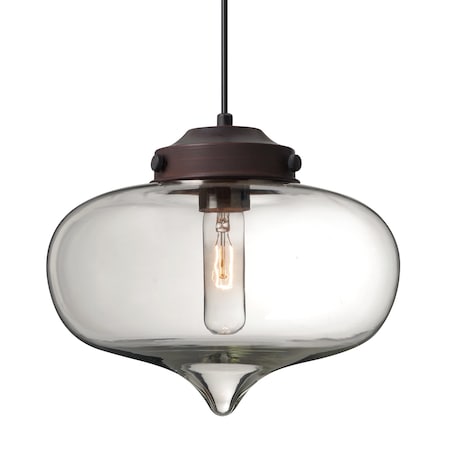 Besa Lighting Mira Cord Pendant, Clear, Bronze Finish, 1x60W Incandescent 1JT-MIRACL-BR