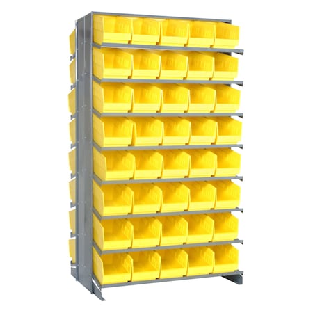Quantum Storage Systems DOUBLE SIDED PICK RACK W/80 YELLOW BINS QPRD-204YL