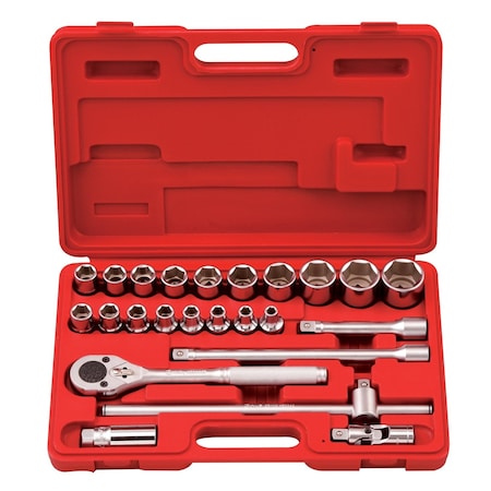 Genius Tools 24PC 1/2in Dr. SAE Hand Socket Set GS-424S