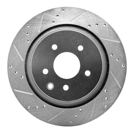 Dynamic Friction Co DFC Brake Rotor - Drilled and Slotted - Silver 631-68010L