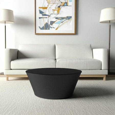 Homeroots 33" Black Iron Round Solid Coffee Table 565067