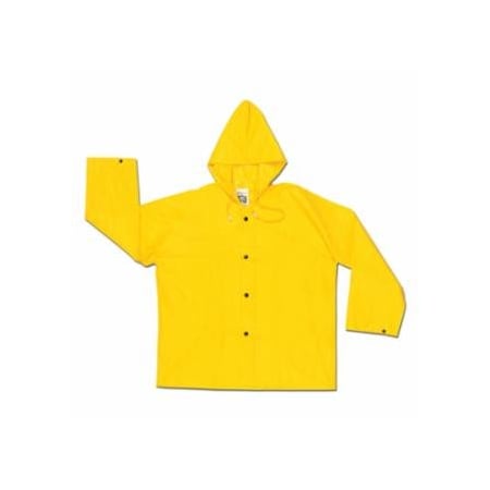 Mcr Safety 388JH Dominator Hooded Rain Jacket, 0.42 mm, PVC/Hi-tensile Poly/PVC, Green, 2X-Large 611-388JHX2