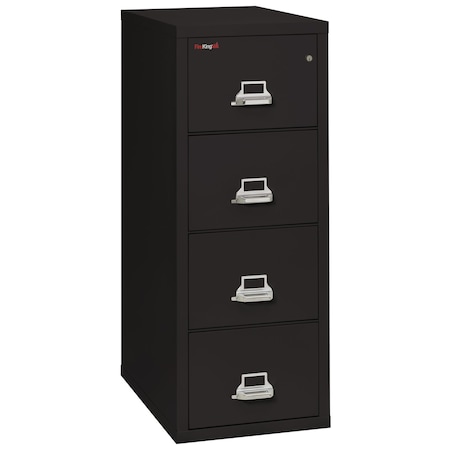Fireking 12-3/16" W 4 Drawer Fire-Resistant Vertical File Cabinet, Black, Letter 4-1831-CBL