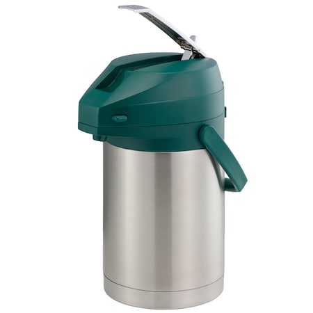 Service Ideas Color Me SVAC, Vacuum Insulated Airpot, Stainless Vacuum, 2.2 Liter, Brushed CTAL22GRN